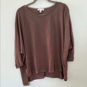 She + Sky Brown Long Sleeve Tee Essential